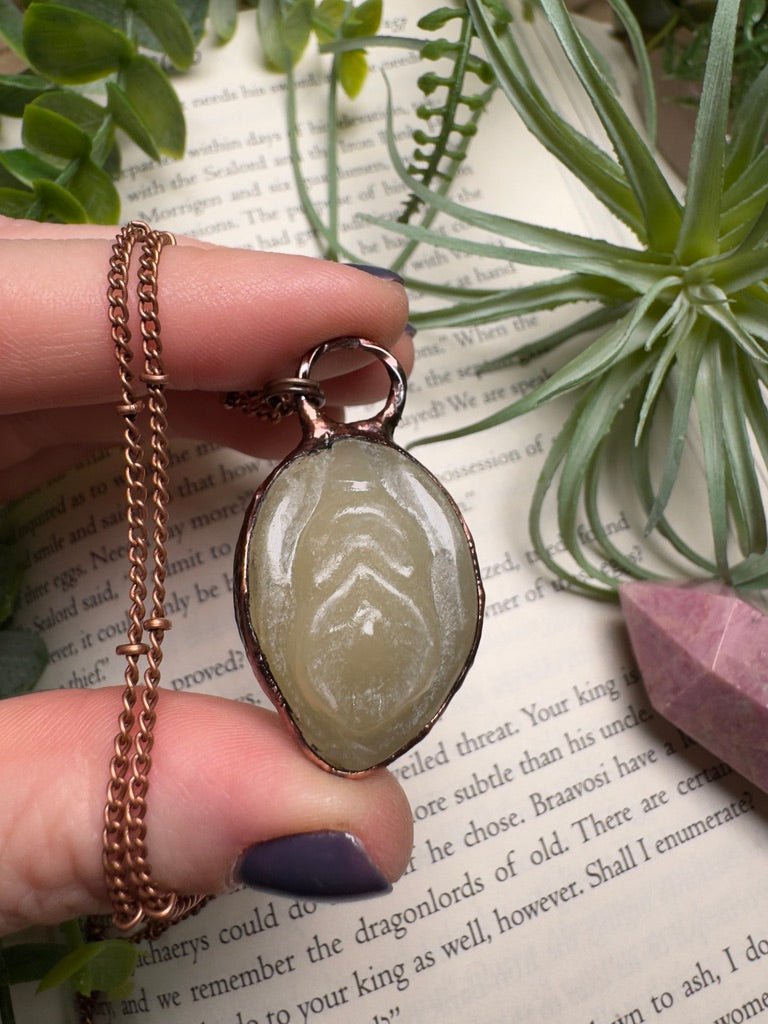 Yellow Calcite Yoni Necklace by Copper Ashes