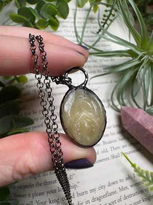 Yellow Calcite Yoni Necklace by Copper Ashes