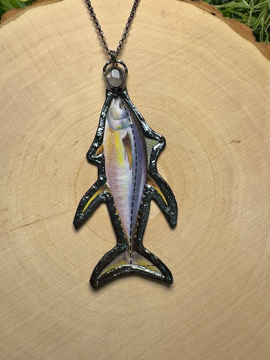 Yellowfin Tuna and Rose Quartz Necklace by Copper Ashes
