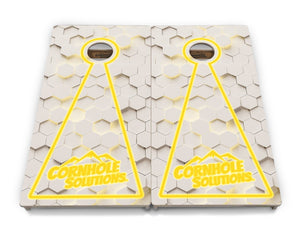 Glow Hole White Background Cornhole Boards - Professional Tournament Series