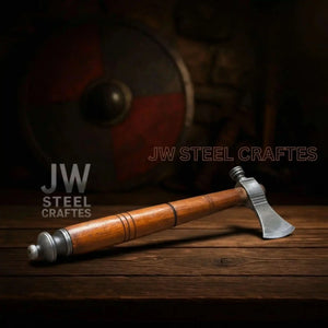 Damascus Pipe Tomahawk Hand Forged Viking Axe by JW SteelCrafts, Southern handmade gift detail photo 5