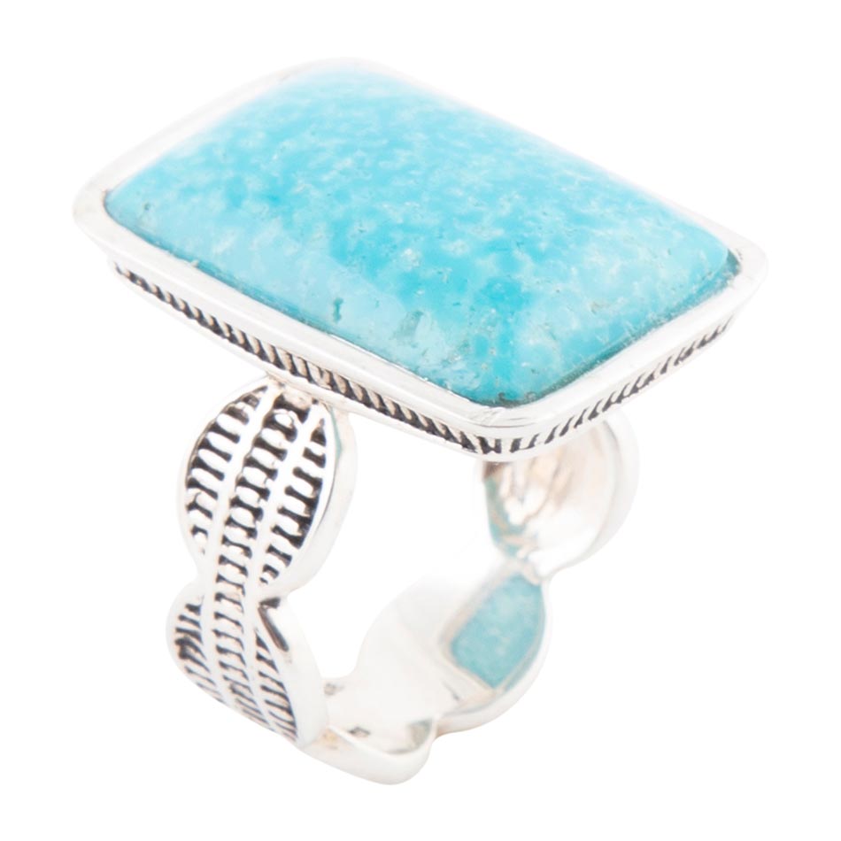 Zion Blue Turquoise and Sterling Silver Ring by Barse Jewelry