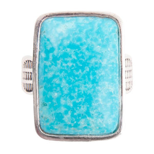 Zion Blue Turquoise and Sterling Silver Ring detail view by Barse Jewelry