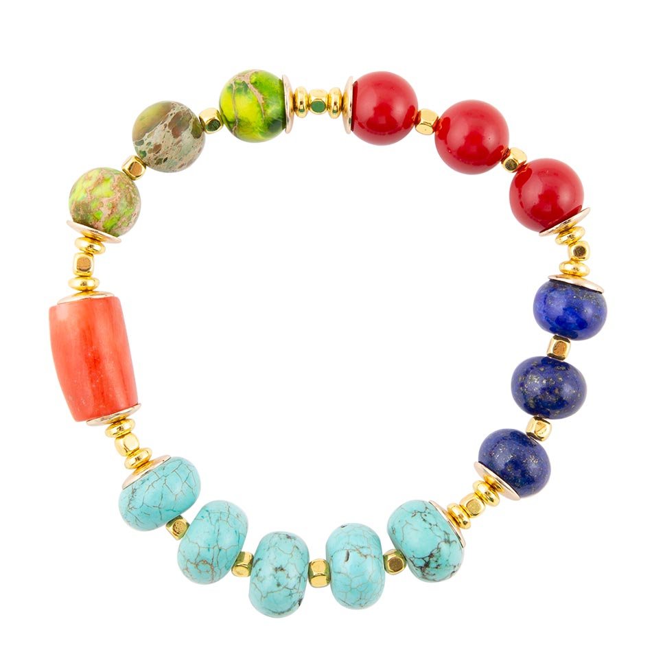 Zion Multi-Color Chunky Stretch Bracelet by Barse Jewelry
